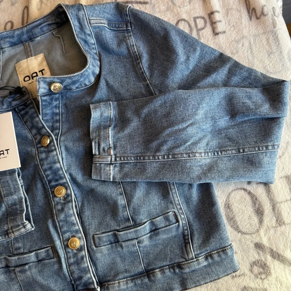 OAT New York | NWT Light Blue Denim Jacket with silver buttons - Picture 3 of 5